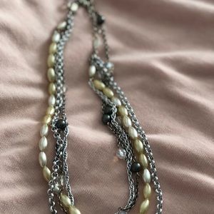 Sabika Necklace worn with cross.